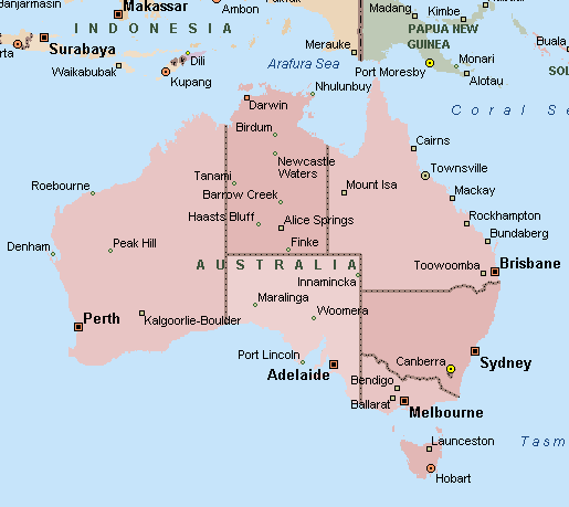 Australië landkaart