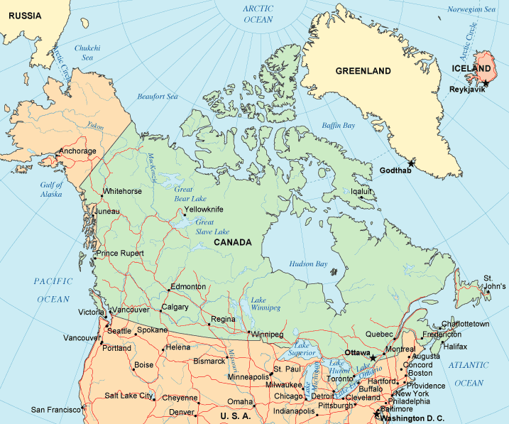 Canada landkaart