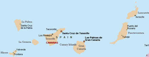 Canarische Eilanden landkaart