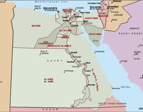 Egypte landkaart