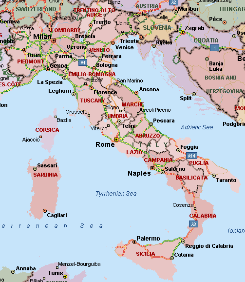 Italië landkaart