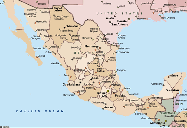 Mexico landkaart