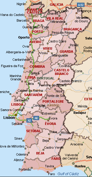Portugal landkaart