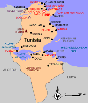Tunesië landkaart